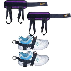 SHIHAN POWER SPORTS COMBO Dumbbell Ankle Strap's & 1 Pair 5 D Ring Foot straps Weight Lifting, Ankle Cable Attachments for Gym, Home, Ankle Bands for Exercise for Men and Women(2 Pack)