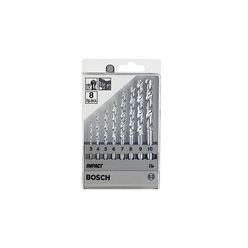 Bosch Juego c/ 8 Brocas para hormigón encastre cilíndrico CYL-1