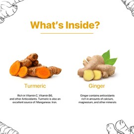 BLUE TEA - Ginger Turmeric Herbal Tea - 10 Tea Bags | AYURVEDIC BLEND | Detox Tea - Immunity Booster - Caffeine-free - Vegan - Non-GMO - Gluten Free- Natural Ingredients |Eco-Conscious Zipper Pack