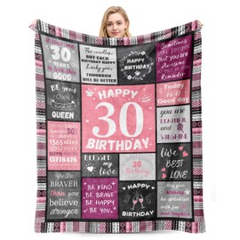 30th Birthday Gifts for Women, 30th Happy Birthday Decorations for Her, Gifts for 30 Years Old Women Unique, Best Ideas for Her Friend Mum Sister Grandma Wife, 1995 Throw Blanket 50"x60"