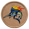 Flaming Marlin Patrol Patch - 2" Diameter Round Embroidered Patch