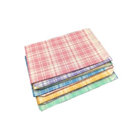 N'icePackaging 100 Qty 5" x 7" Decorative Flat Paper Gift Bags - Mixed Plaid Pattern on White Kraft Bags - for Sales/Treats/Parties Cookies/Gifts