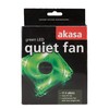 Akasa 120mm Quiet Bright Green Fan | Green LED Case