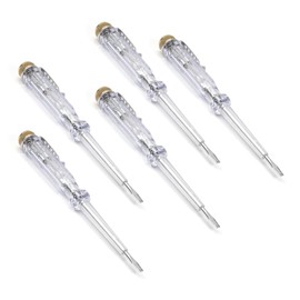 Fielect 10pcs Test Screwdriver, Voltage Detector Pen Light Circuit Tester Electric Test Pen Screwdriver Neon Tube AC/DC 100-500V Clear