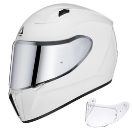 TRIANGLE Motorcycle Helmets Full Face Helmet for Adult Men with Sliver and Clear Visor DOT Approved