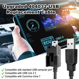 Zzxker 404032 USB Cable Replacement for Nexiq USB Link 2 3, Fit for Standard USB Computer Port,Compatible with Cummins Inline 7