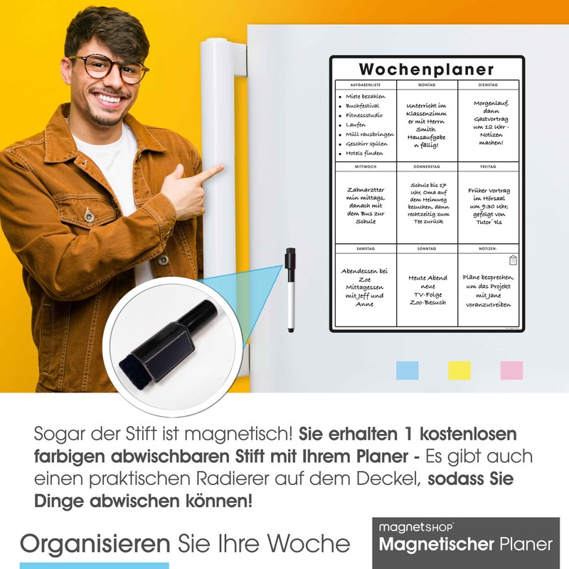 Der Magnet Shop Magnetic Weekly Planner (30 x 21 cm
