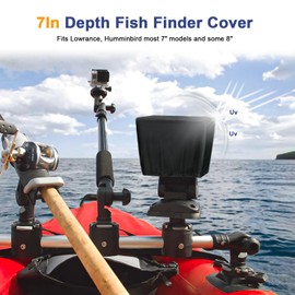 Fish Finder Cover Compatible with Lowrance, Humminbird 7 Inches, Depth Finder Poly Sun Cover for Lowrance Hook Reveal, 210D Oxford Fabric Waterproof Protection Accessories with Drawstring