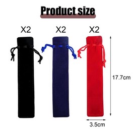 DHWEKU Pack of 6 Velvet Pencil Case Black Velvet Pencil Case Velvet Drawstring Pencil Case Packaging Ballpoint Pen for Pens Pencils Ballpoint Pen