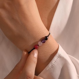 Natural Healing Bead Bracelets Crystal Beaded Bracelet Braided Gem Stones Hand Bracelet Jewelry for Men Women (Anxiety Relief)