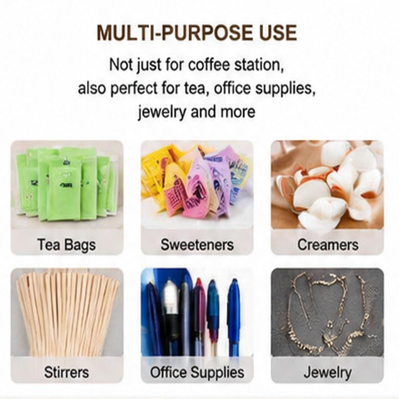 BinaryABC Tea Bag Storage Box and Sugar Packet Holder for