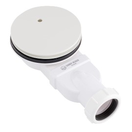 Sandy Beach White Shower Waste Trap - 90mm Shower Waste Trap, Slimline White Shower Waste 90mm - White Shower Tray Waste Trap, Shower Tray Trap - White Shower Trap - 90mm Diameter 48mm Depth