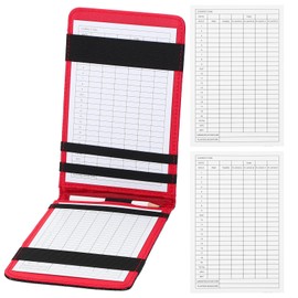 PATIKIL Golf Scorecard Holder, Leather Yardage Book Cover Golf Leather Scorecard with 4 Pcs Golf Score Sheets and Pencil Loop for Golfers Golf Club Golf Club Accessories, Red