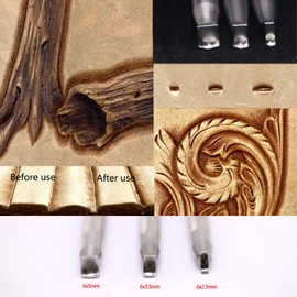 Singring Leather Swivel Knife with Angle Beveler Stamps Professional Leathercraft Carving Tool 304 Stainless Steel Stamping Set (Large with beveled stamps)