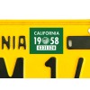 1958 California License Plate Registration Sticker, YOM, CA DMV