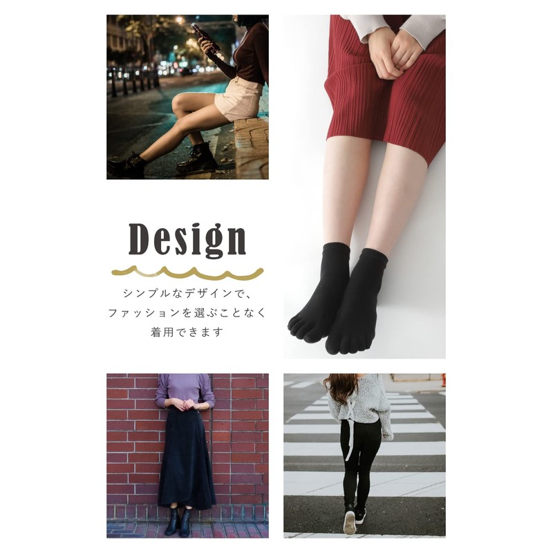 ApeStone Women's Five Toe Socks, 5 Pair Set, Casual, Stylish,