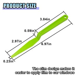 2PCS Car Window Tint Tools, Flexible Vinyl Wrap Squeegee with Long Handle, Plastic Shank Gasket Squeegee Corner Scraper with Flat Lip, Micro Squeegee for Car Window Tinting Application (Green)