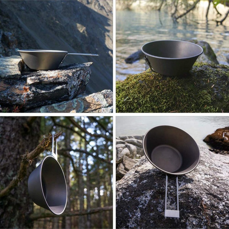 Titanium Shera Cup 450ml Folding Titanium Bowl for Outdoor Camping