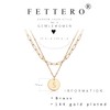 Fettero Necklace Chain Metal Allergy-Friendly Necklace Popular 14K Gold A-Z