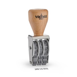 COLOP Vintage Pro Heavy Duty Date Stamp, US Format MMM-DD-YYYY, for Business and Office, 3/32” or 2.4mm Impression Size (3/32")
