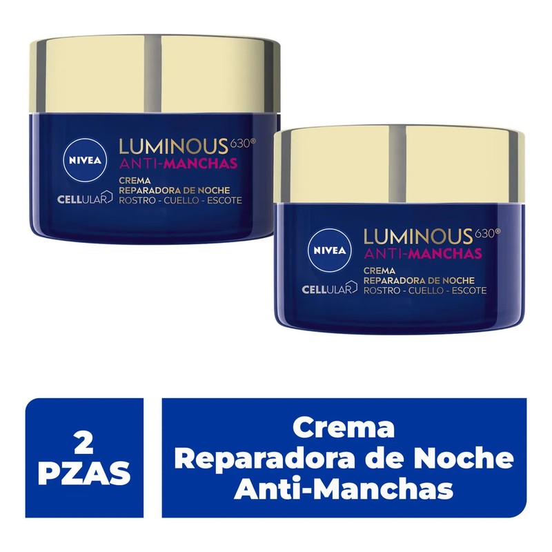 Pack x2 Nivea Luminous | Crema de Noche Reparadora Antimanchas