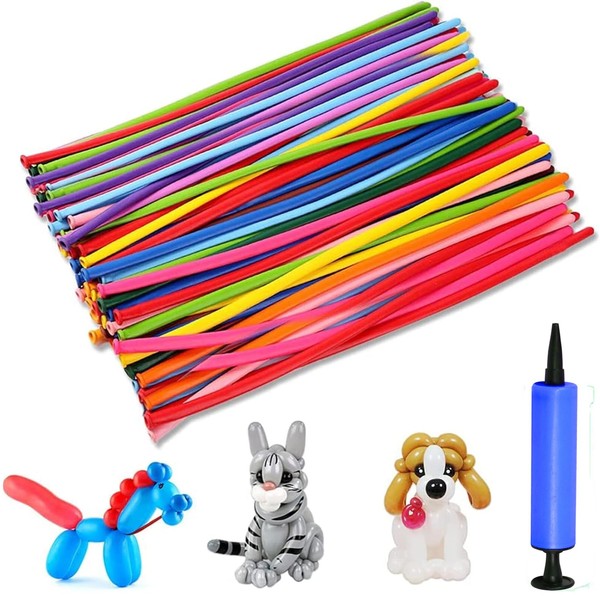 Pack of 200 Modelling Balloons, Long Balloons for Shaping, Long