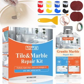 ROFPM Tile Repair Kit, 100 g Bathtub Repair Kit, Sink Repair Paste, Ceramic Repair Kit, Ceramic Repair Paste White, Cermic Repair Paste for Scratches, Holes, Cracks