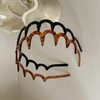 Set of 2 Leopard Print Hair Combs with Zigzag Teeth