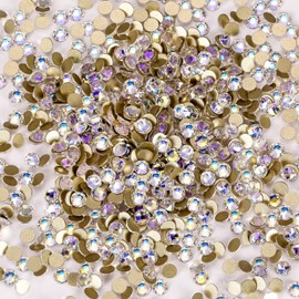 Novani Rhinestones Flatback Rhinestones Glass Gems Stones Jewels Round Gemstones Non-Hotfix Crystal for Crafts,SS16,1440 Pieces,Moon Night