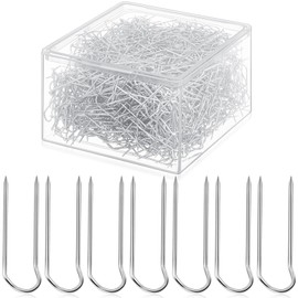 Wettal 1000 Pieces U Shaped Fork Pins for Quilting Sewing Double Blocking Shadow Box Display Multipurpose Straight U Pins for Crafts Fabric Stainless Steel Needlecrafts