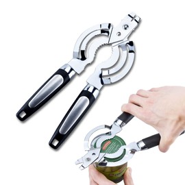 Zoiwdur Jar Opener, Multi Jar Opener for Weak Hands, Stainless Steel Jar Lid Opener, Beer Bottle Opener for Arthritic Hands, Seniors with Arthritis | Zoiwdur