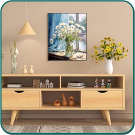 CICISTORY Malen Nach Zahlen Erwachsene Landschafts mit 4 Pinsel und Acrylfarben,Ölgemälde Set als Geschenk 40x50 cm Ohne Rahmen