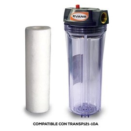 EVANS Cartucho de Polipropileno Espumado 10µm 2.5" x 10" para retención de sedimentos en filtración de agua potable