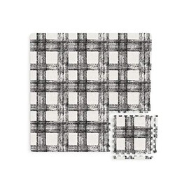 FloorPops FPF3751 Sawyer Plaid Interlocking Floor Tiles, Black