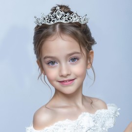 Crown Women's Fancy Dress, Wedding Tiara, Crystals Princess Crown, Crown Princesses, Adult Tiara for Carnival, Birthday, Party, Prom, for Women and Girls, Silver