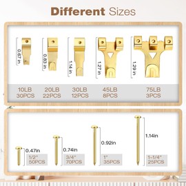 Lmutexyi 322Pcs Picture Hanging Kit, Professional Picture Hangers with Hooks, Nails, Wire, D Rings, Sawtooth Hangers ,Eye Hooks and Level–All-in-One Wall Hanging Kit for Frames, Mirrors, Photos & Art