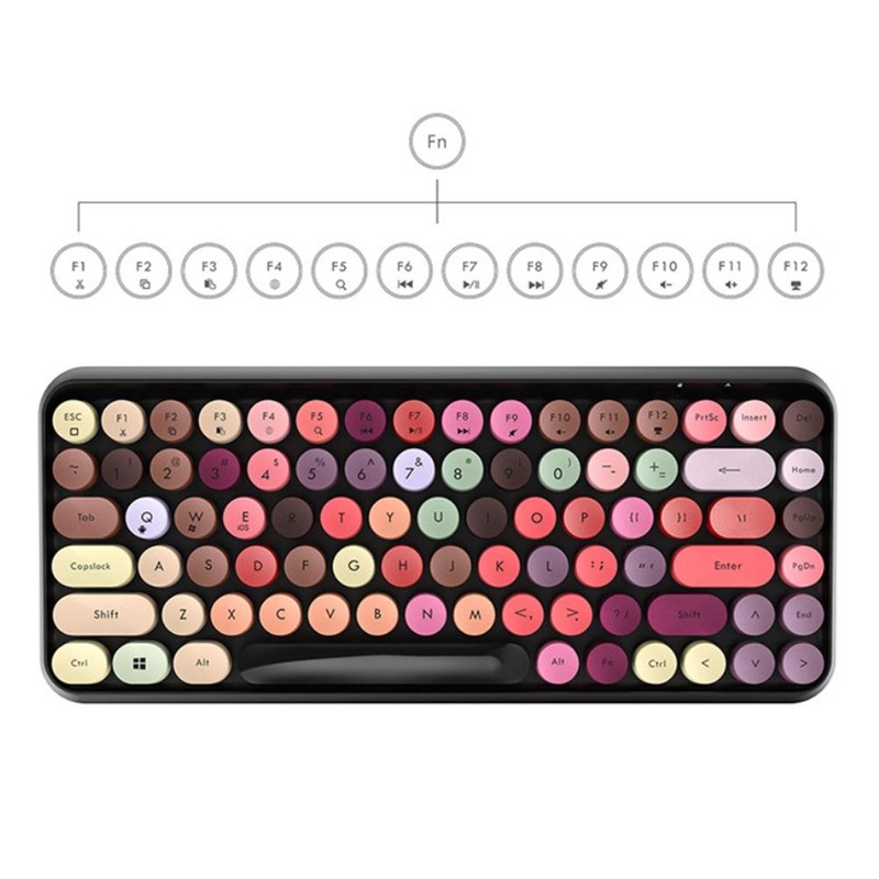 308i Bluetooth Wireless Keyboard 84 Keys Round Button Gaming Keyboard