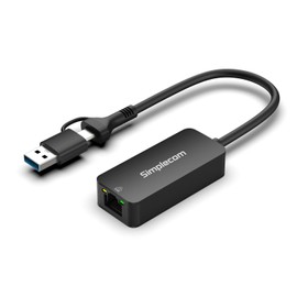 Simplecom NU405C 2.5Gbps LAN SuperSpeed USB-C and USB-A to 2.5G Ethernet Network Adapter