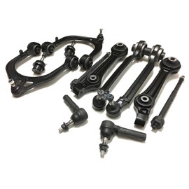 PartsW 12 Piece Complete Suspension Kit For Chrysler 300 Dodge Challenger Charger Magnum, All Front Control Arms, All Tie Rod Ends (Inner & Outer), Lower Ball Joints Steering Set