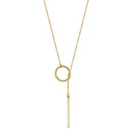 Gold Long Necklaces for Women Dainty Bar Pendant