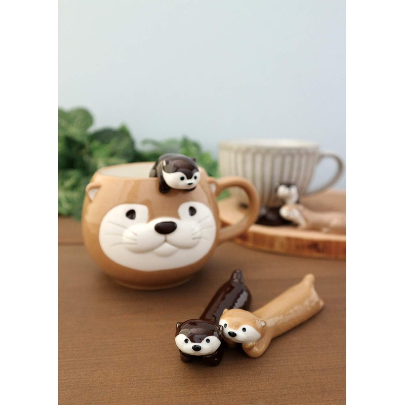 Deco Corporation KAWAUSO CAFE Otter Cutlery Rest Latte Size: Approx.