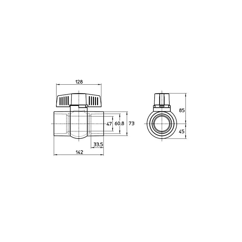 SANEI PVC Ball Valve Resin Irrigation Agriculture Nominal 50 VXH62-50-ZA