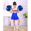LOLANTA Girls’ Red & Blue Cheerleader Costume, Including Poms, Socks,