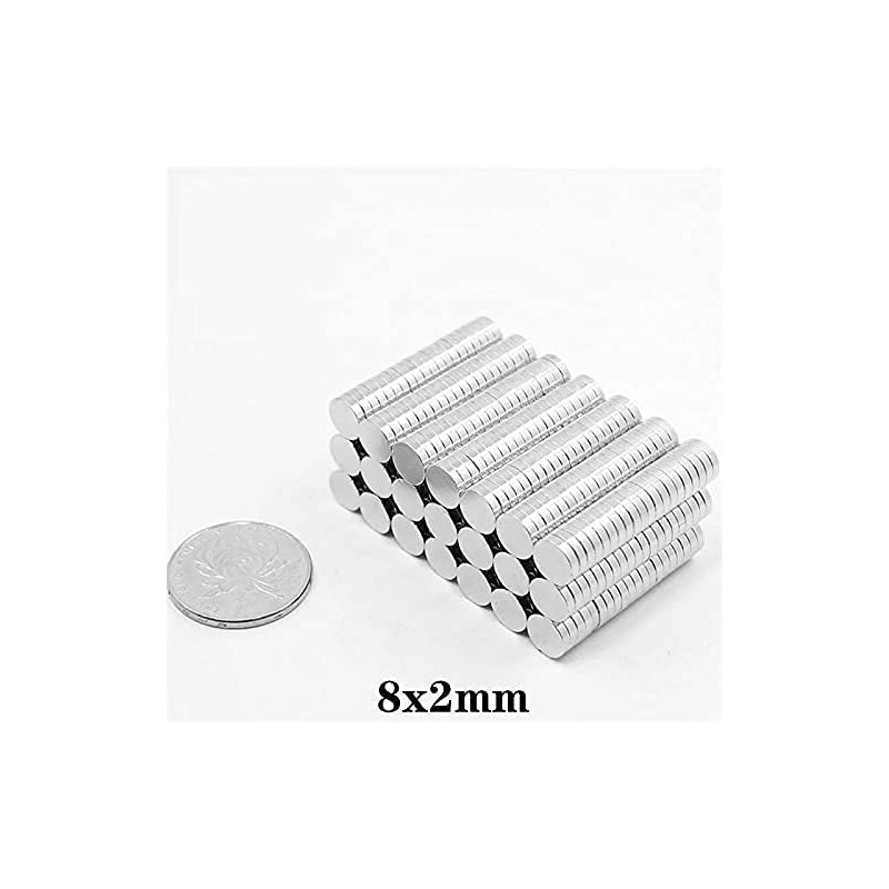 kkhouse 100PCS 8x2mm Magnet 8mmx2mm Round Magnet 8x2mm Magnetic Disc