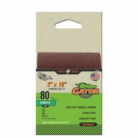 Ali Industries Gator 3159 Sanding Belts, Aluminum Oxide, 80-Grit, 3 x 18 Inches (Pack of 2) - Quantity 5