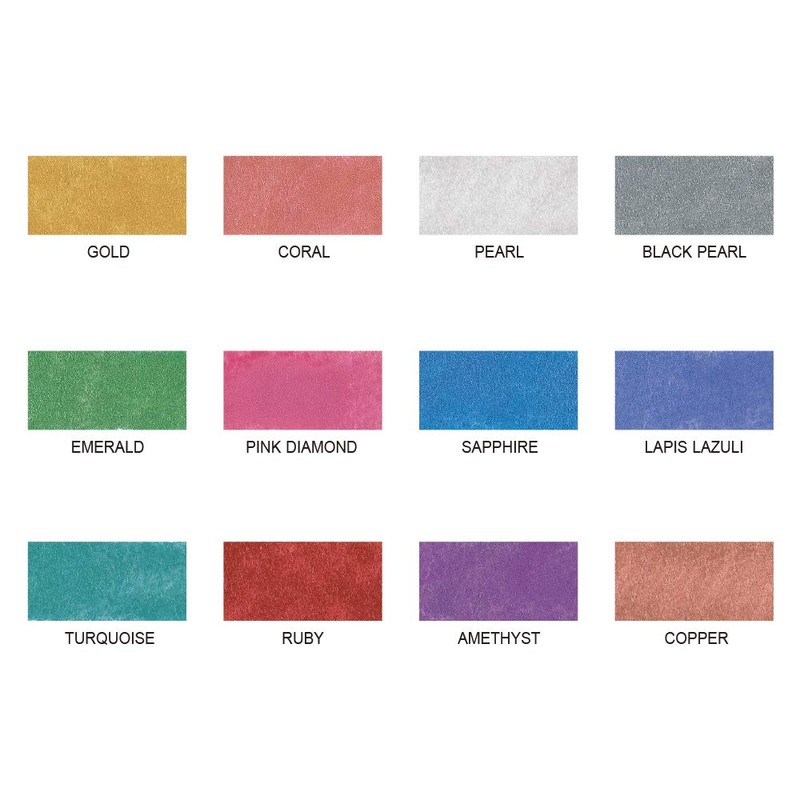 Zig Kuretake Watercolor 12 Colors Palette, Metallic