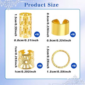 40pcs Adjustable Alloy Hair Clips and Rings for Braids