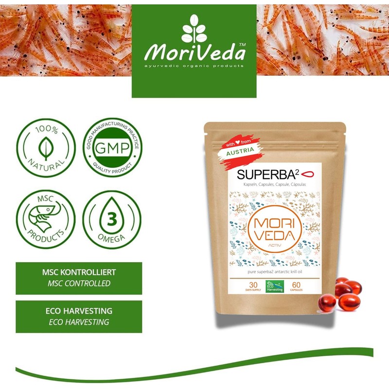 MoriVeda Superba Capsule di olio di krill premium, con rivoluzionario
