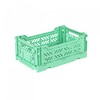 Ay-Kasa Folding Crate, Sturdy Folding Box, Plastic, Stackable, Mint, Mini