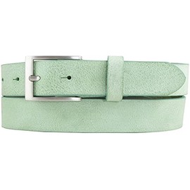 BELTINGER Men's Belt Made of Soft Full Cowhide Leather Vintage Look 3 cm Leather Belt for Men 30 mm Narrow Belt Used Look, Mint Green, Silver